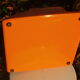 Silver reed orange and black typewriter with bag