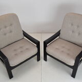 Pair of mid-century armchairs Leda Lux 1980's