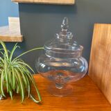 Glass jar on pedestal