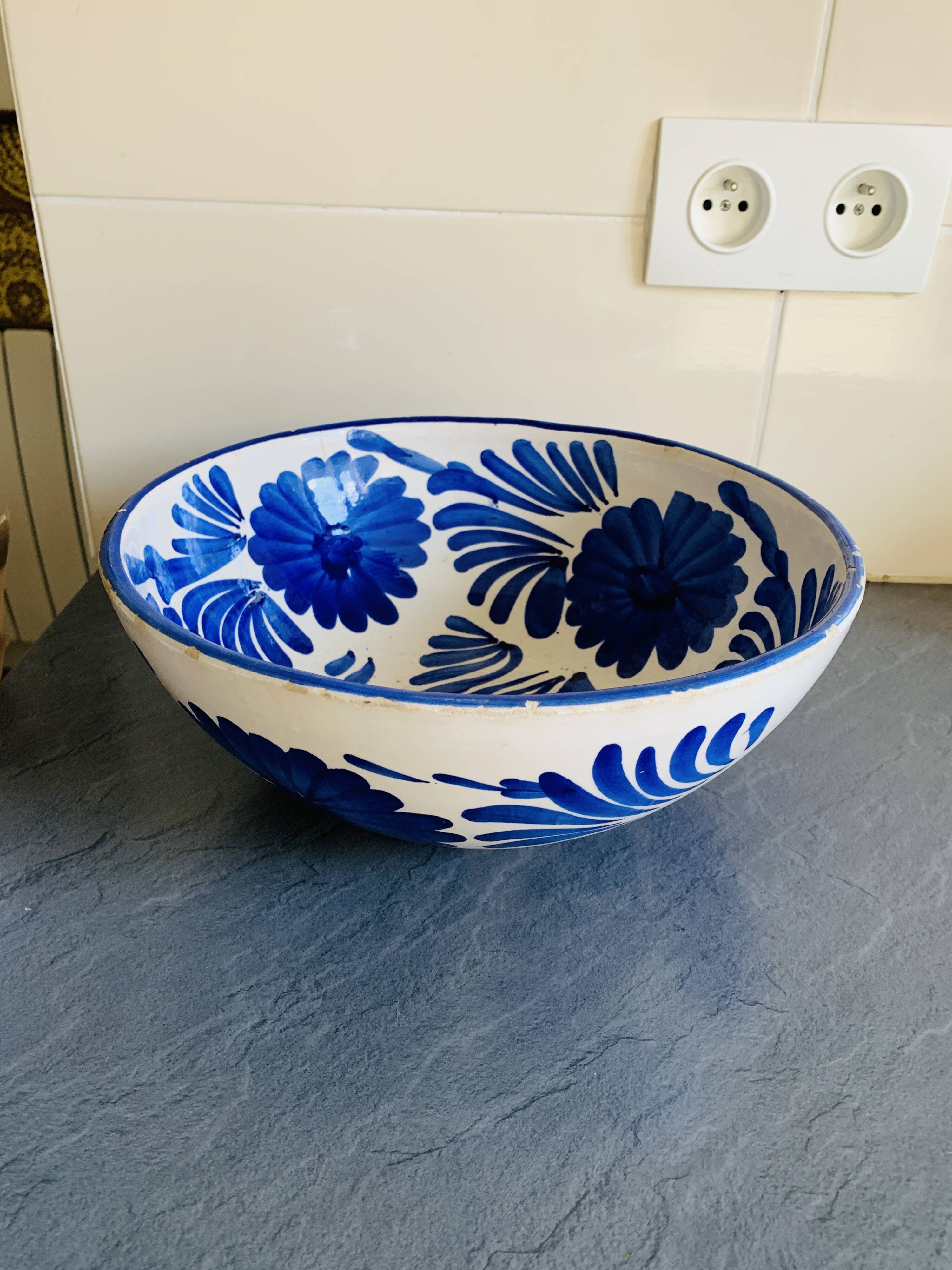 Vintage Italian ceramic salad bowl