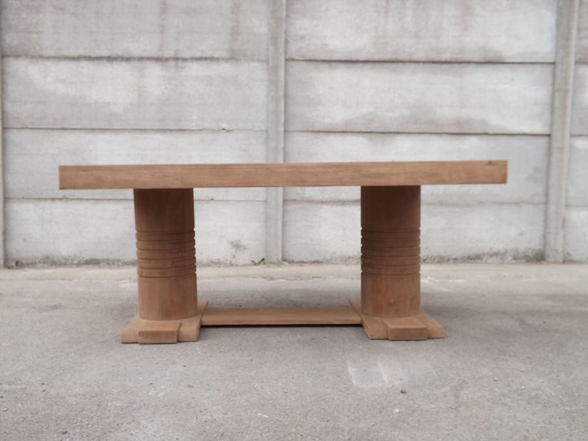 Oak table by Charles Dudouyt brutaliste art deco 1930