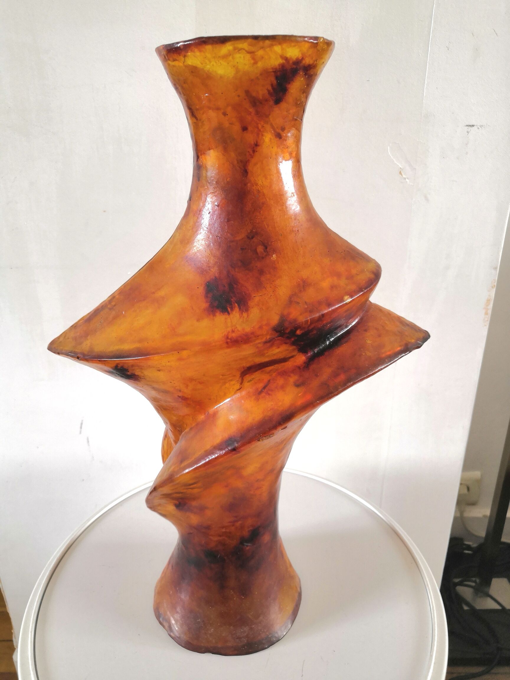 Freeform vase in resin design 70s