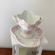 Old sauce pot with tray Garland of roses Gien