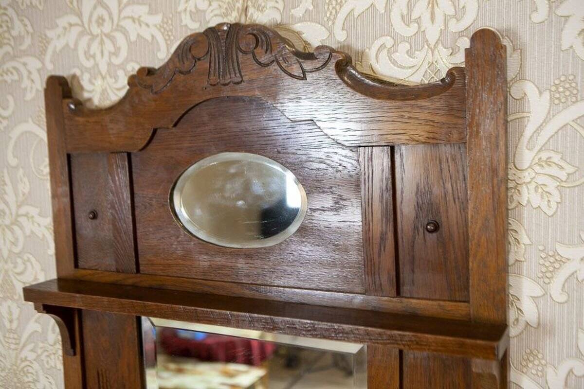 Art Nouveau Wall Mirror with Oak Frame, 1920s