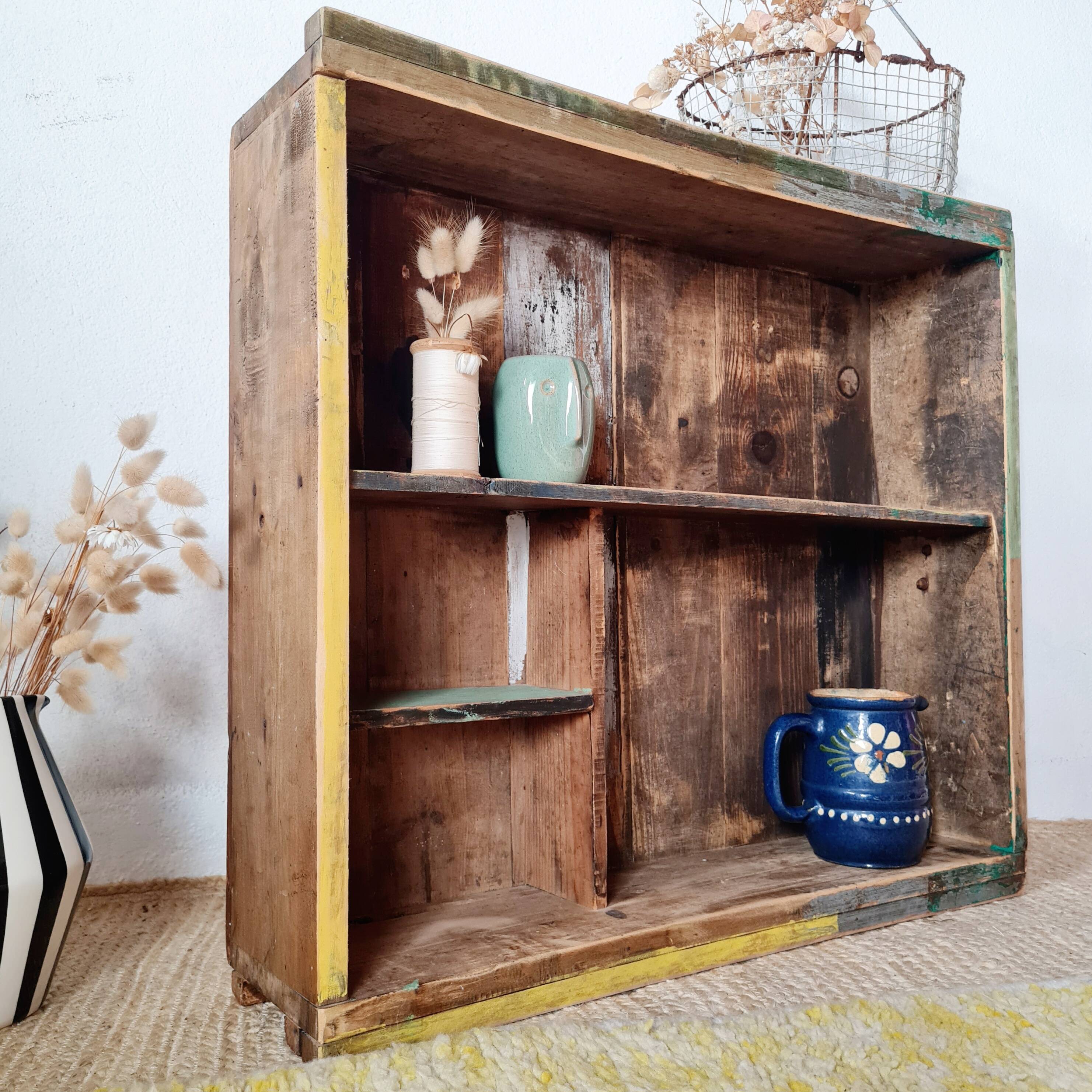 Wooden wall shelf - cubbies