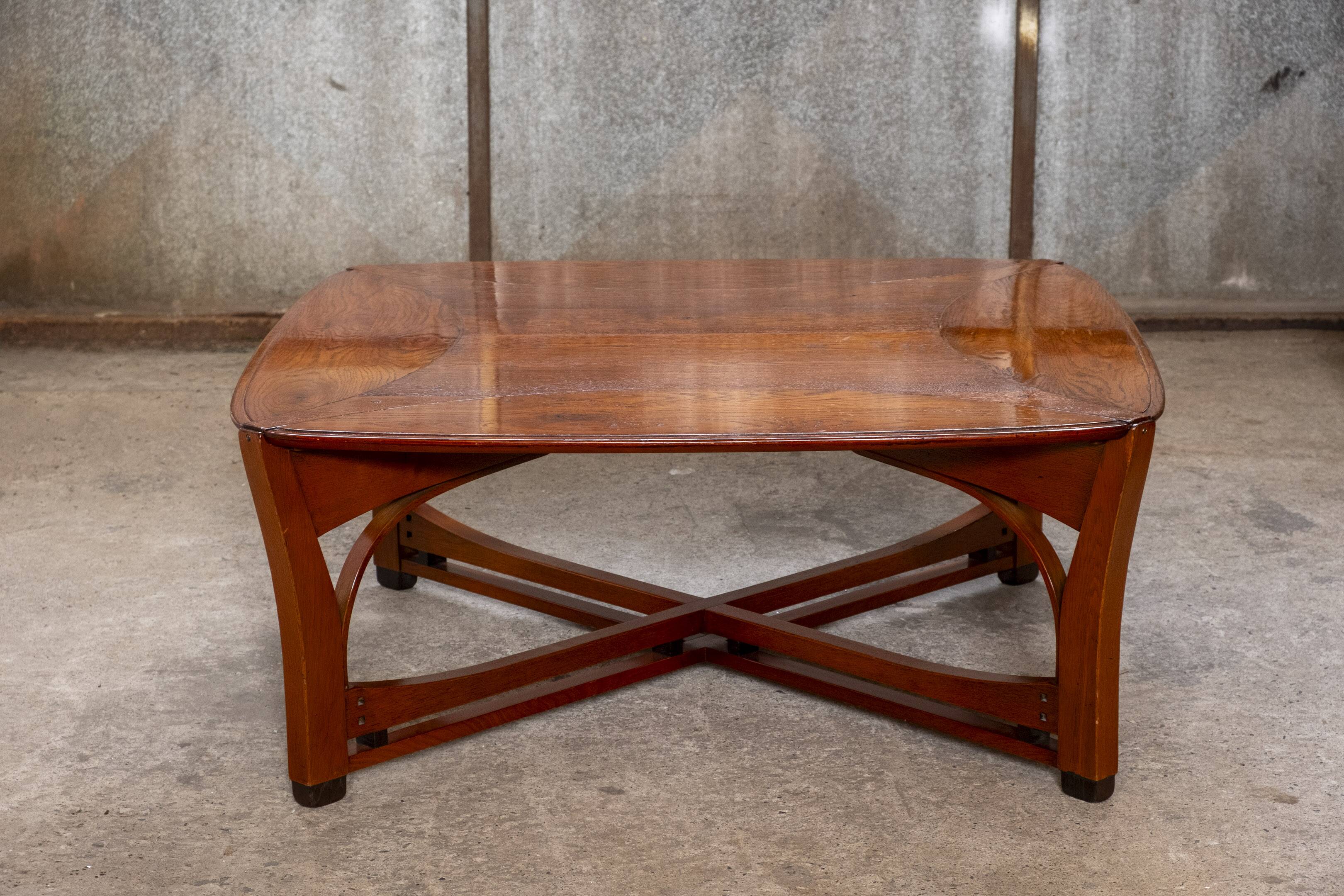Frits Schuitema Jugendstil Coffee Table in Oak, 1980s