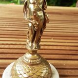 cherubic bronze lamp foot on marble base