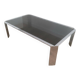 Beautiful octagonal chrome coffee table with black glass top