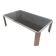 Beautiful octagonal chrome coffee table with black glass top