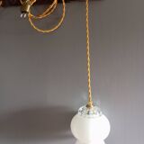 Lampe baladeuse nomade opaline blanche, 1950