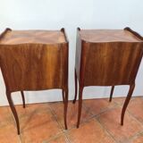 Pair of bedside tables in marquetry