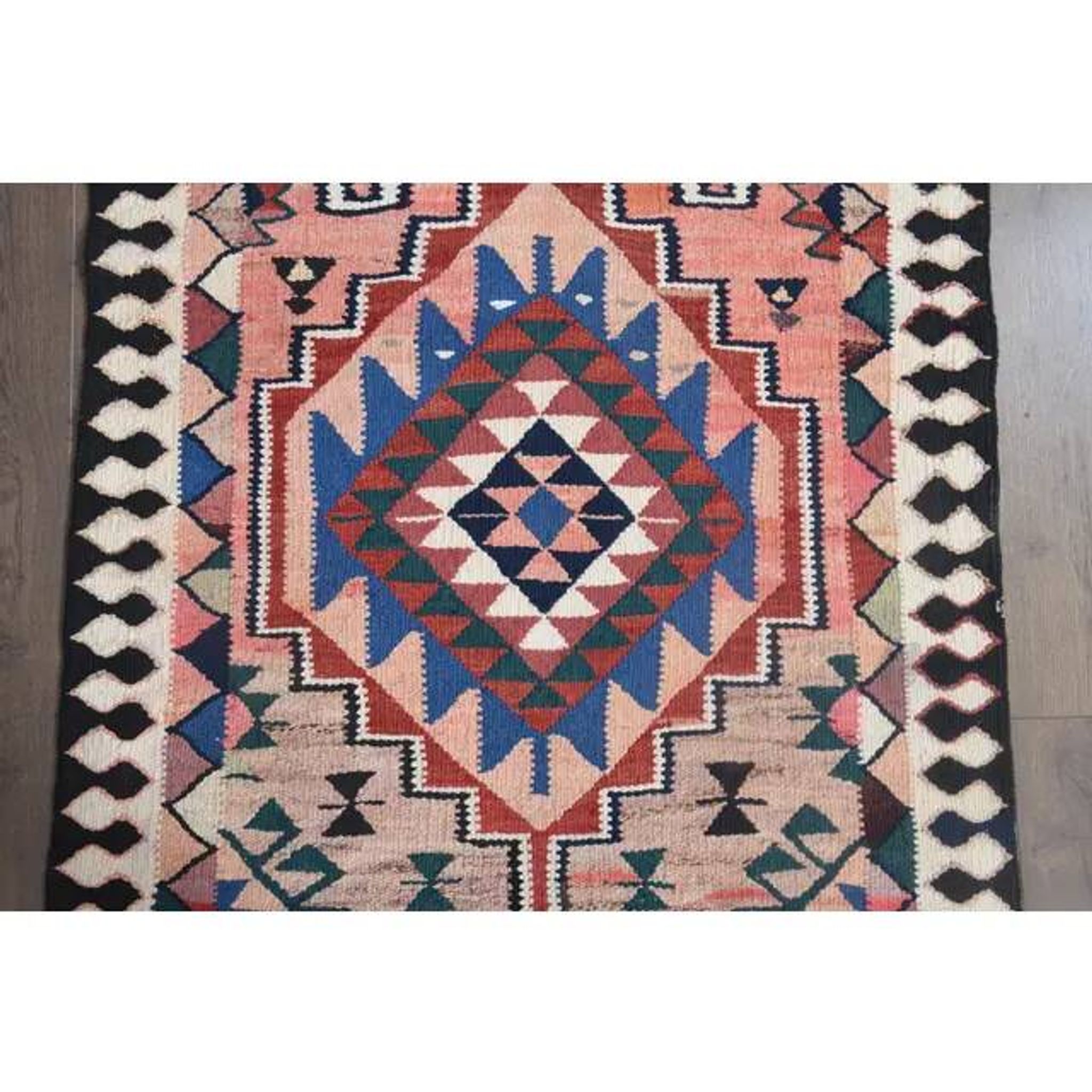 1970s Turkish Oushak Handmade Wool Cotton Orange Runner Rug 93x305