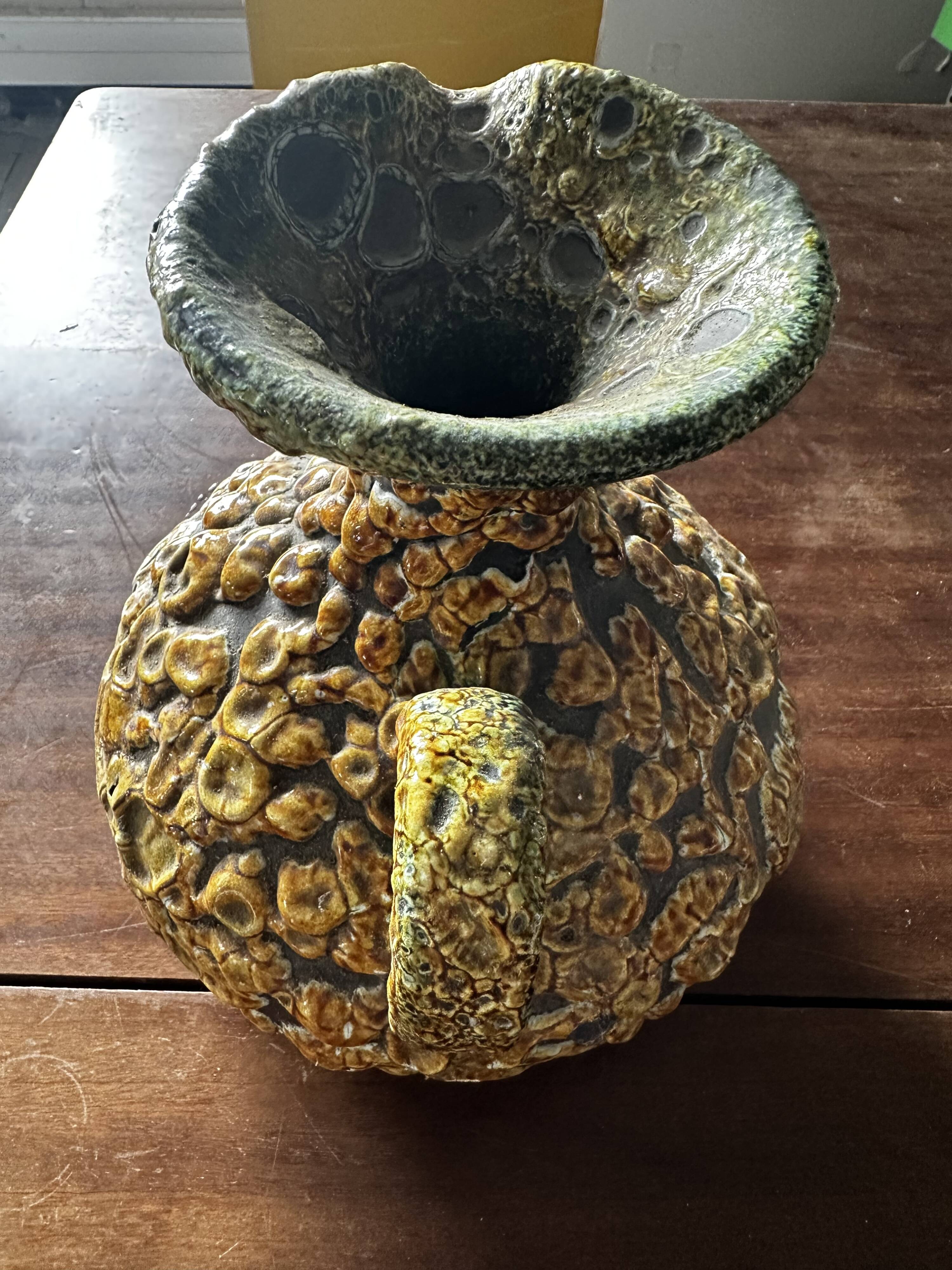 Fat Lava ceramic pitcher from the Cyclope workshops (Charles Cart), 1970s