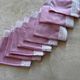 Set of eight vintage table napkins, old pink jacquard.