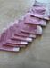 Set of eight vintage table napkins, old pink jacquard.