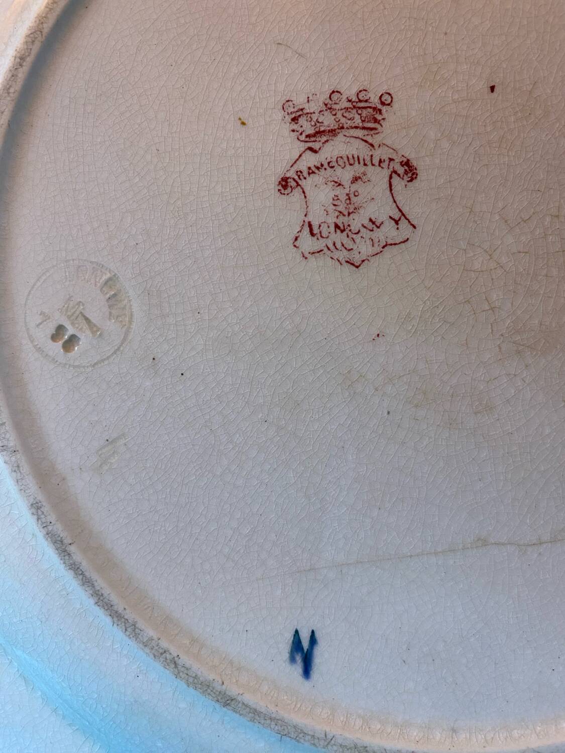 Plate, presentation dish Longwy ironstone
