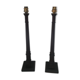 Pieds de lampe en bois massif rouge piment