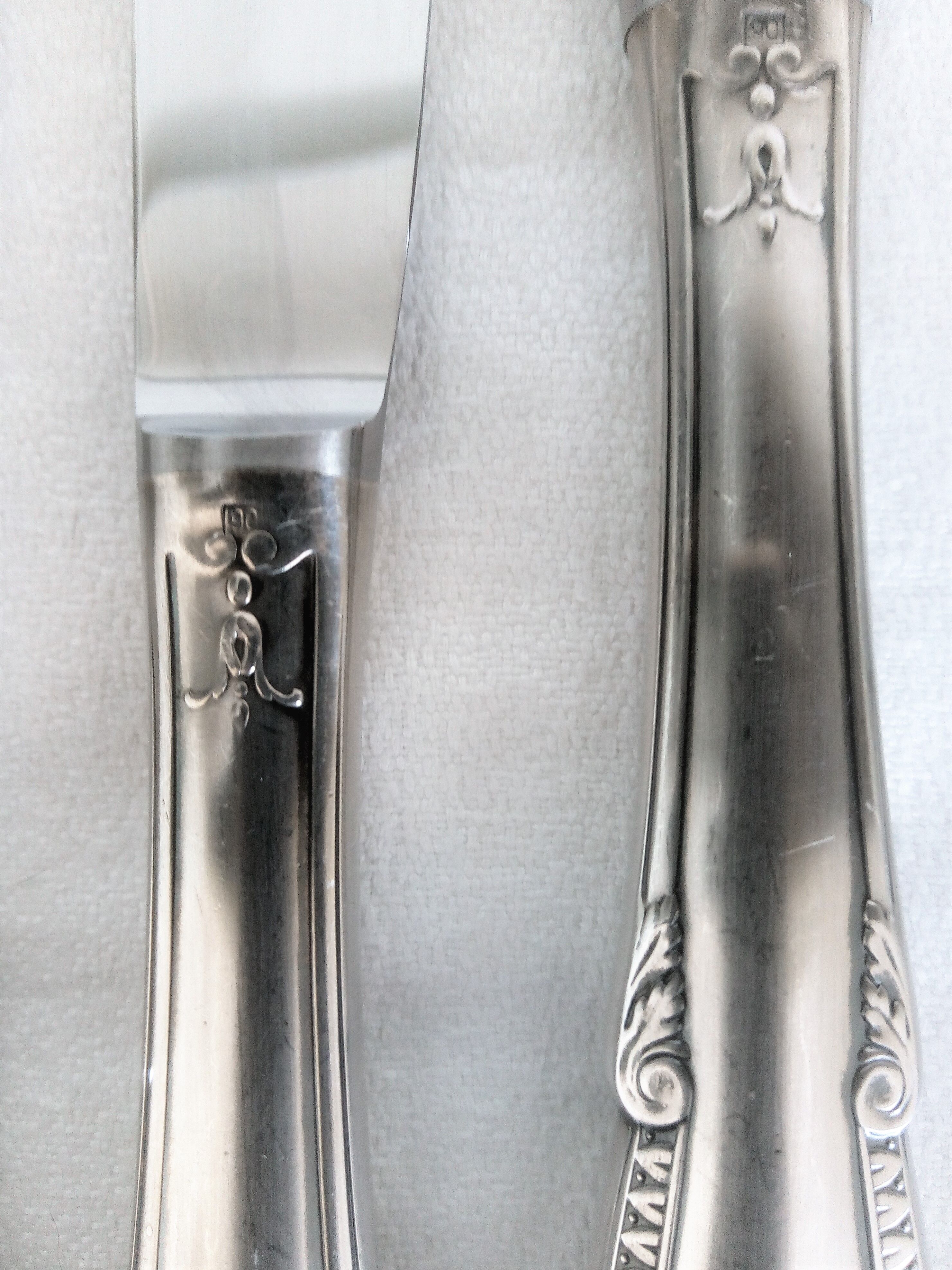 Baroque model silver metal cutlery service