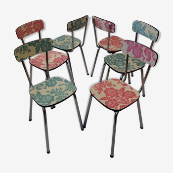 Série de 6 chaises en formica revisitées