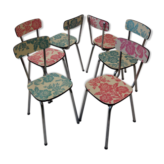 Set of 6 refurbished formica chairs