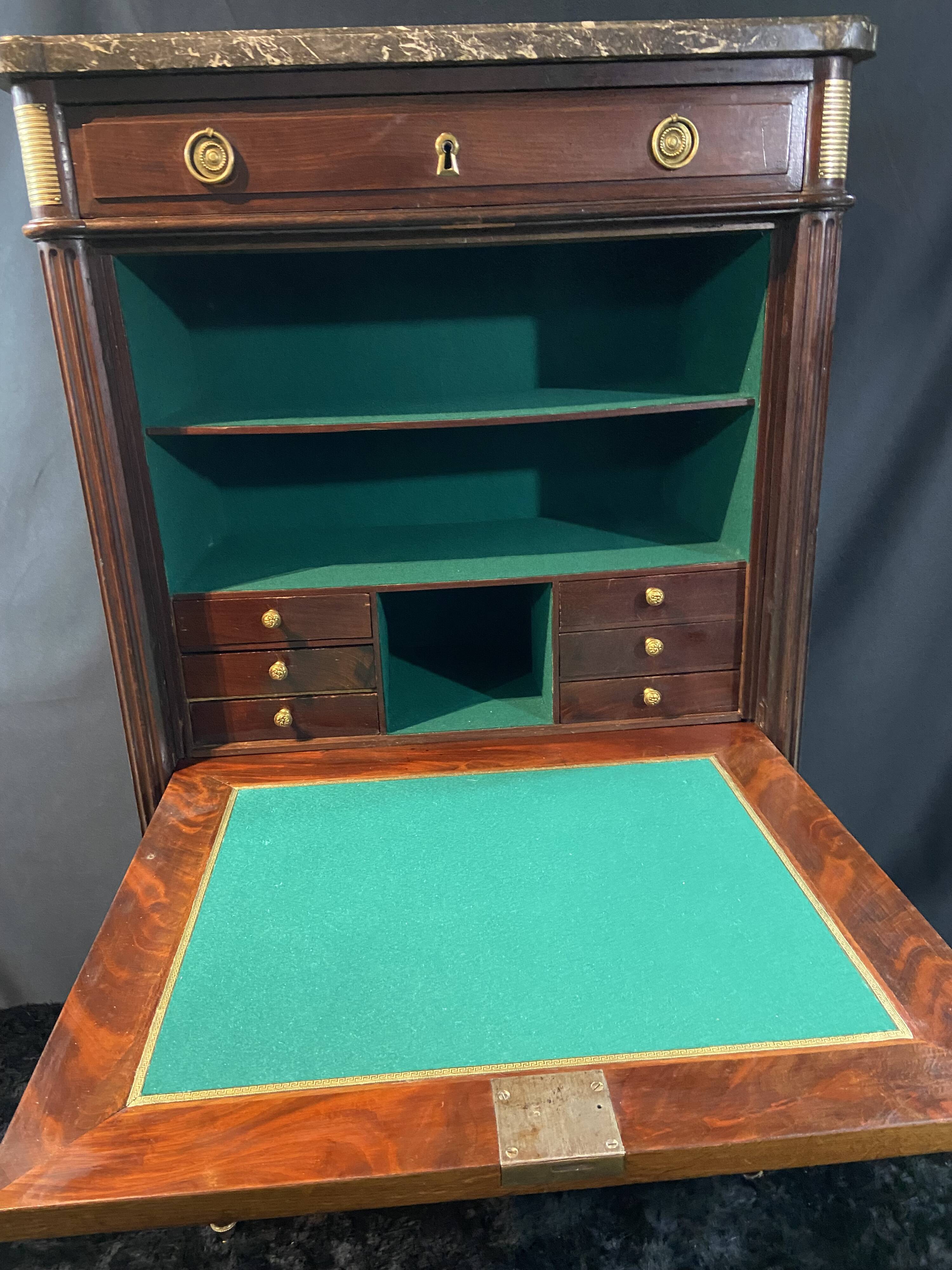 18th-century solid mahogany Louis XVI secretary