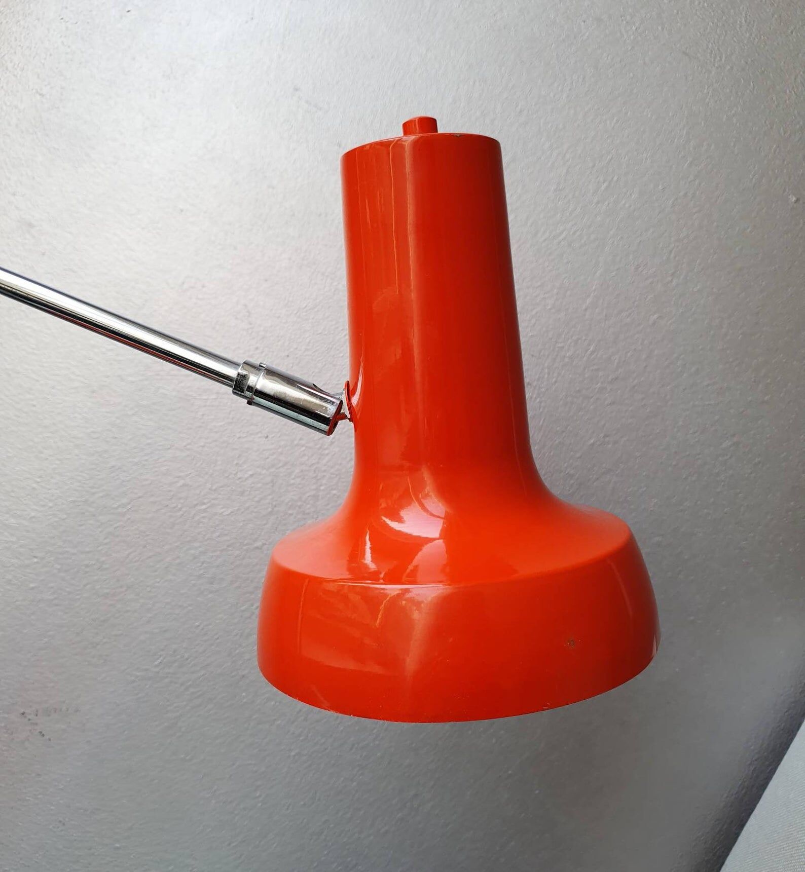 1970s orange metal desk lamp
