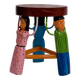African stool carved and hand-painted – Unique piece from Burkina.