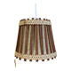Vintage Scandinavian pendant light (1960s) in wood and linen