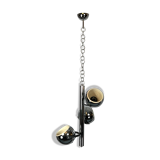 Goffredo Reggiani, three lights chrome chandelier from 70s
