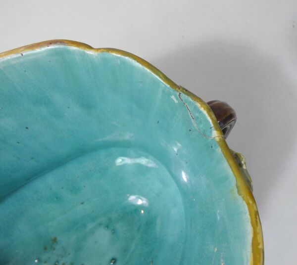 anciens cache-pots et jardinière faience barbotine
