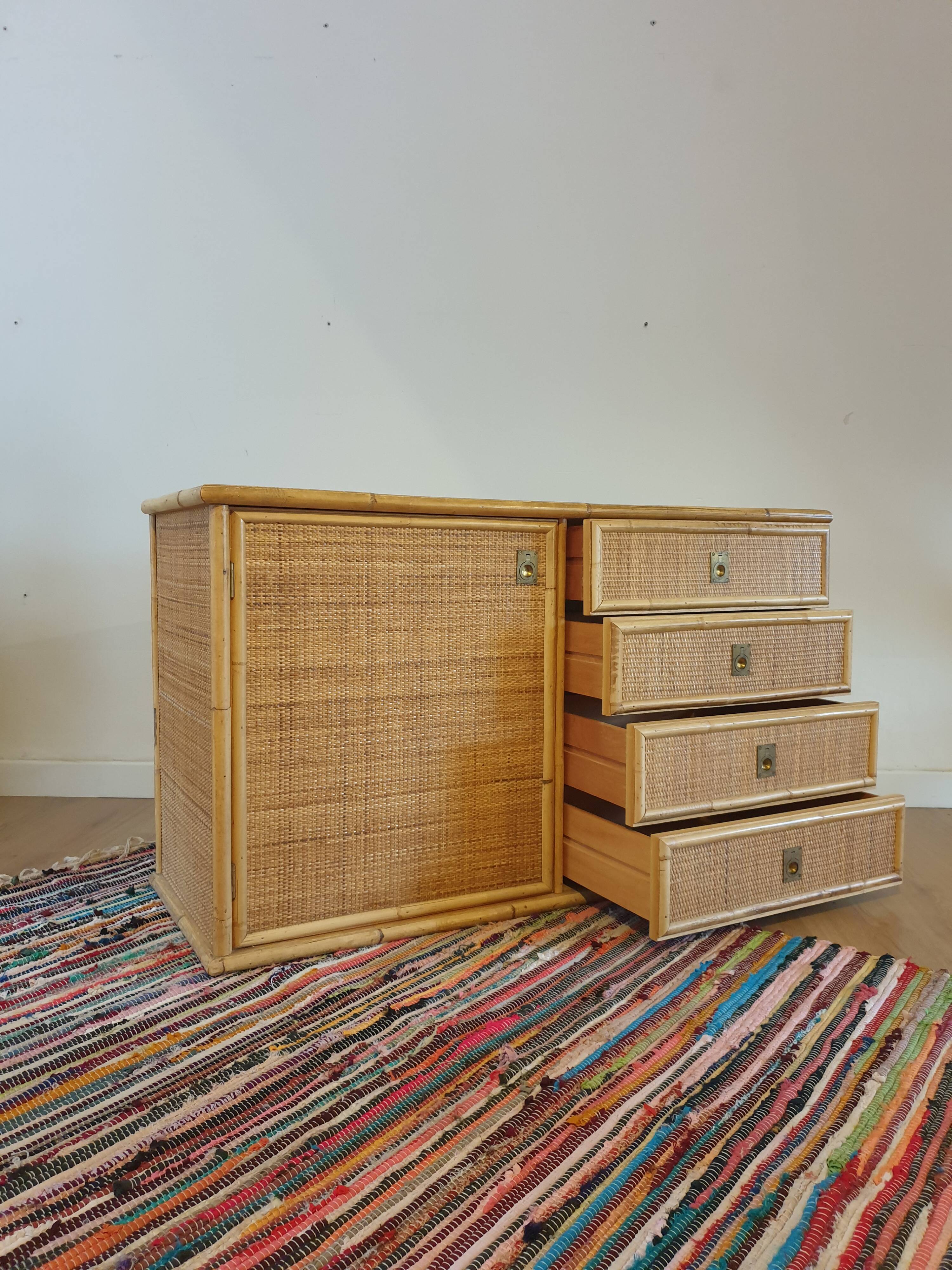 Rattan sideboard by Dal Vera