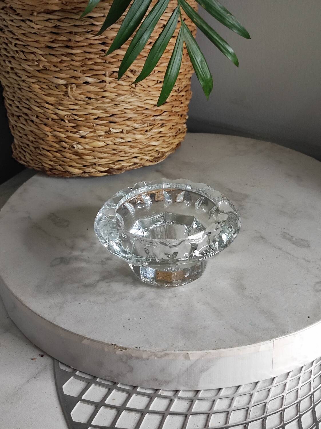 Bougeoir verre moulé