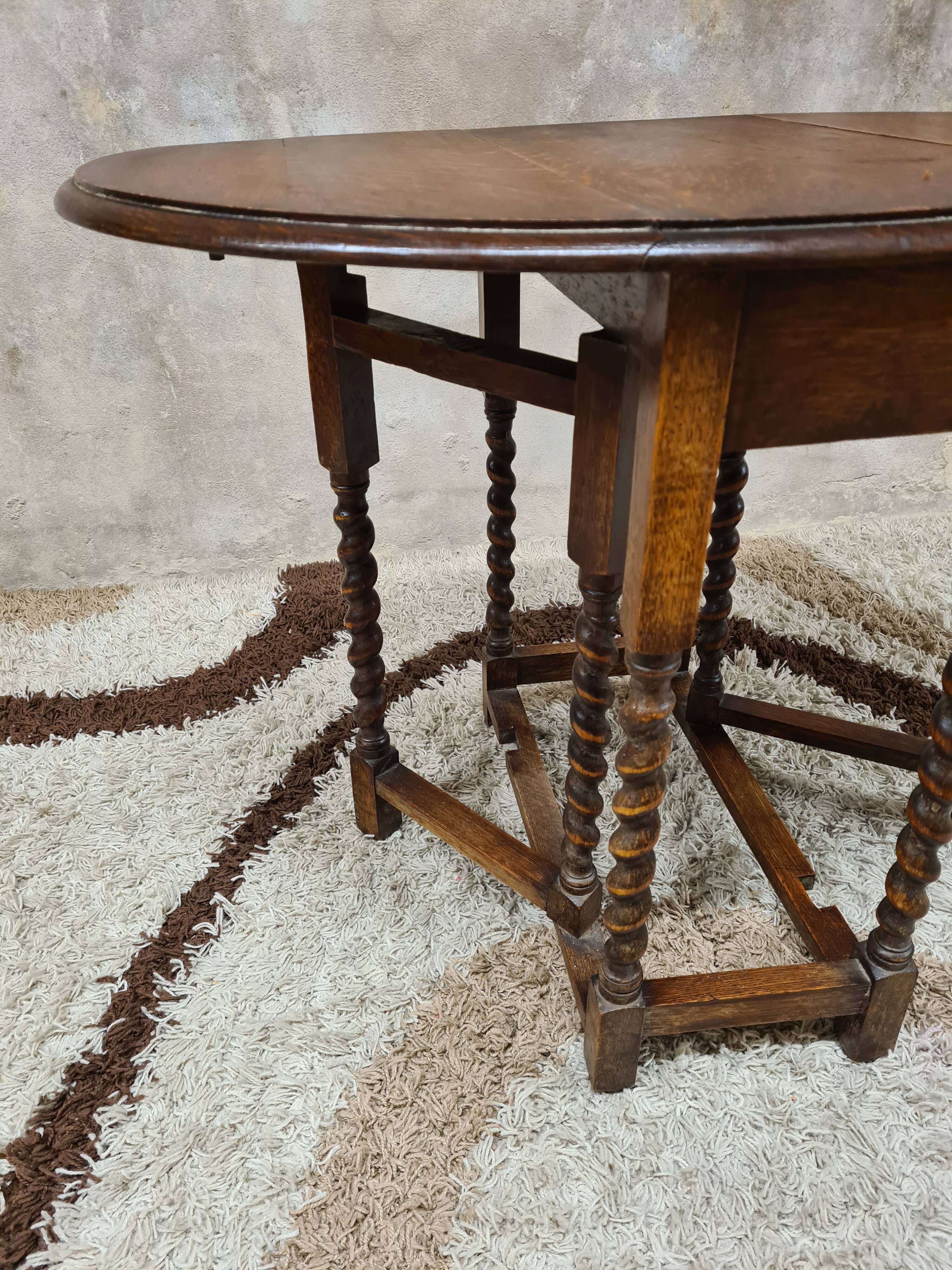 Table Gateleg Solid Oak 1900, England