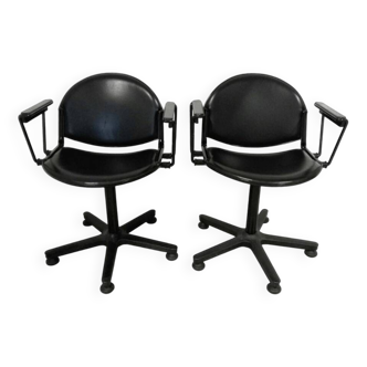 Paire de chaises de bureau par Lucci & Orlandini années 80
