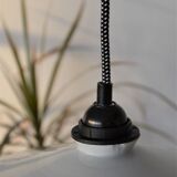 Vintage white opaline pendant lamp and retro cord