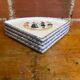 Set of 4 white ceramic crepe plates with vintage Quimper decor