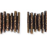 Brutalist bronze door handles, Alpan, Germany, circa 1970