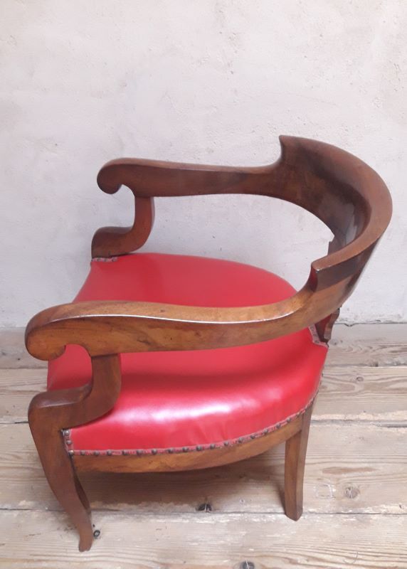 19th century solid walnut office chair