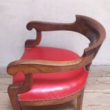 Fauteuil de bureau en noyer massif XIX°