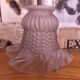 Single French Vintage White Frosted Pattern Glass Tulip Shade Frilled Edge