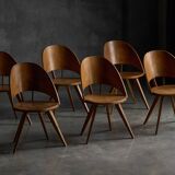 Chaises de salle à manger en contreplaqué, Italie, années 1950