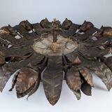 Large gilt floral sunurst lamp 1950s