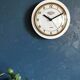 Vintage formica clock round silent wall clock "White Lutetia"