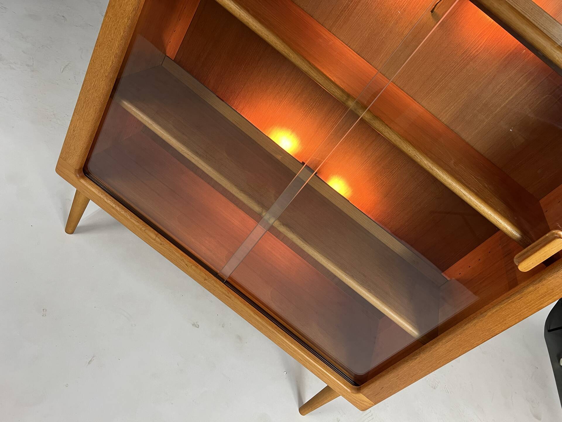 Danish teak display cabinet highboard shelf Silkeborg 70s vintage design