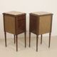 Pair of marquetry bedside tables decorated in marble façade Brèche d'Aleppo. Ref Toulouse.