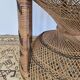 Fauteuil Emmanuelle "Peacock" vintage en rotin