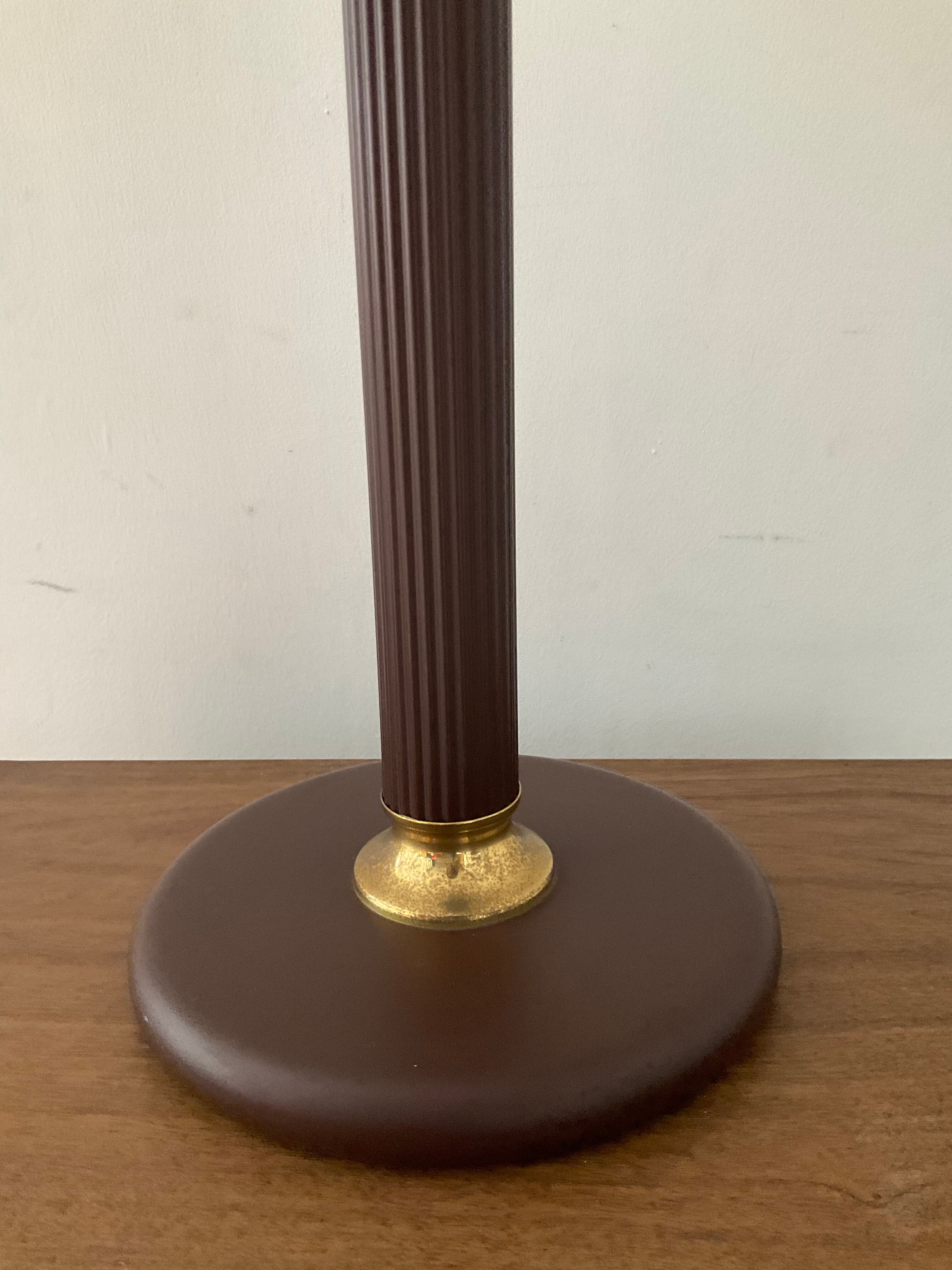Lampe vintage des années 70 en métal et opaline