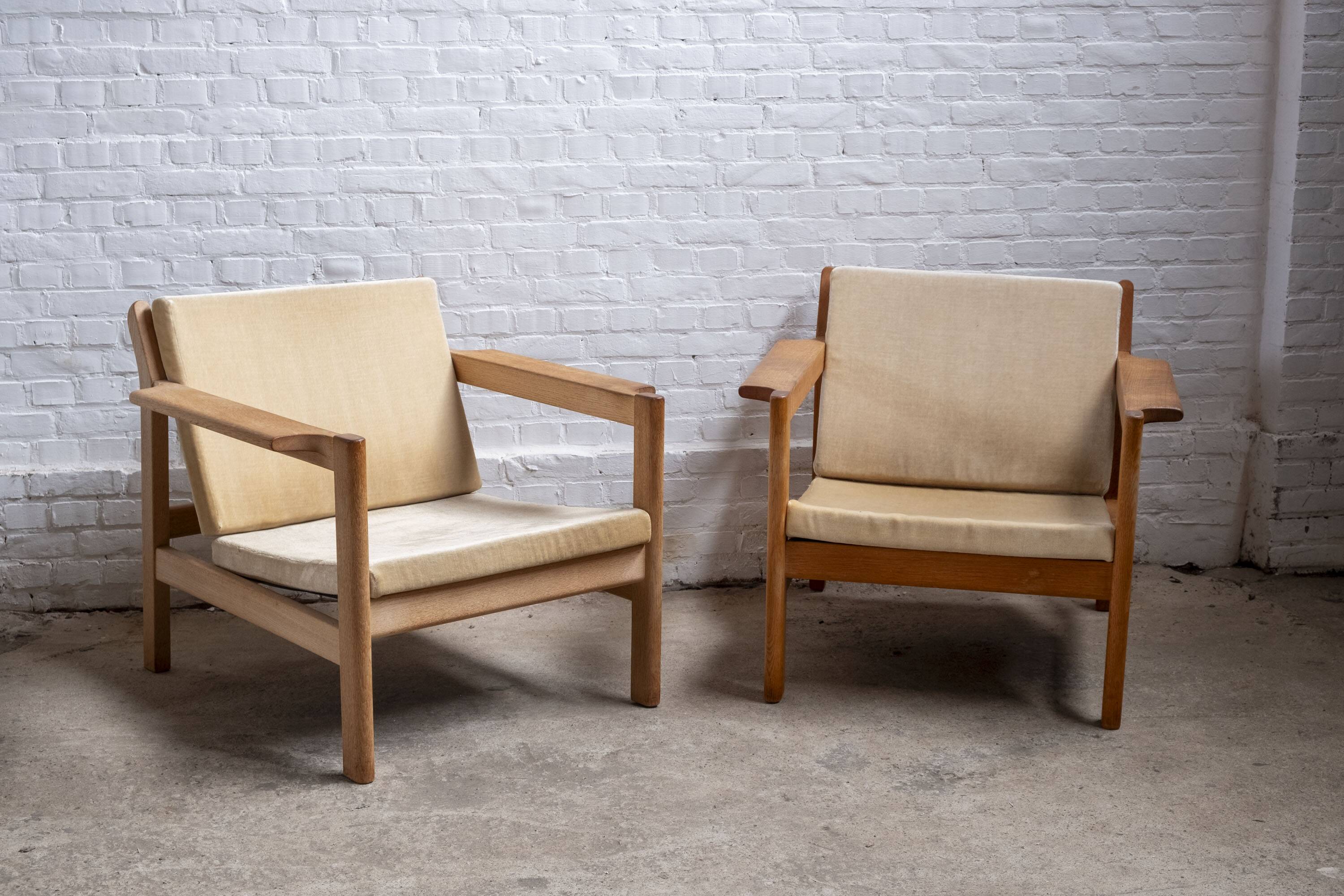 2x Børge Mogensen lounge chair Model 227 by Fredericia, 1960s