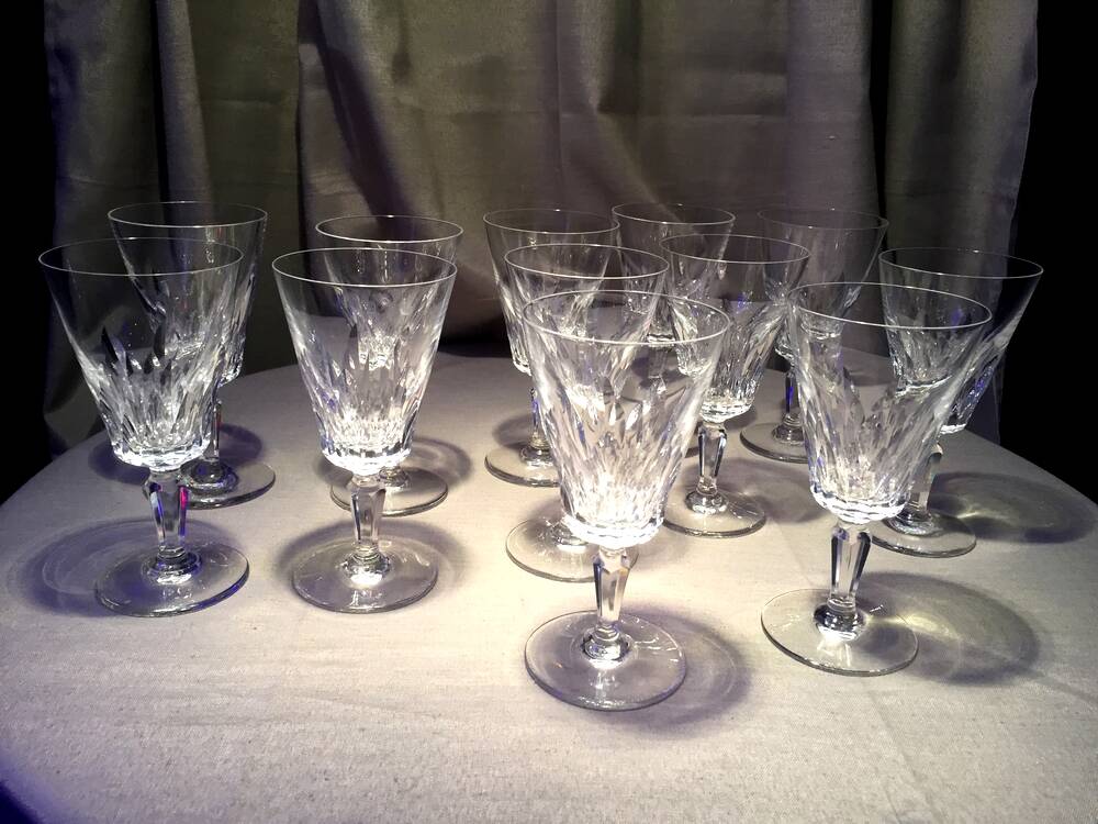 Set of 12 baccarat crystal water glasses carcassonne model