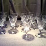 Set of 12 baccarat crystal water glasses carcassonne model